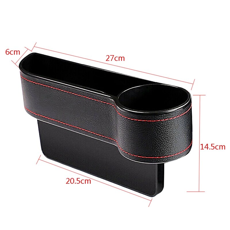 Car Multifunctional Car Seat Space Pocket Catcher Organizer Crevice Stowing Cup Holder Black