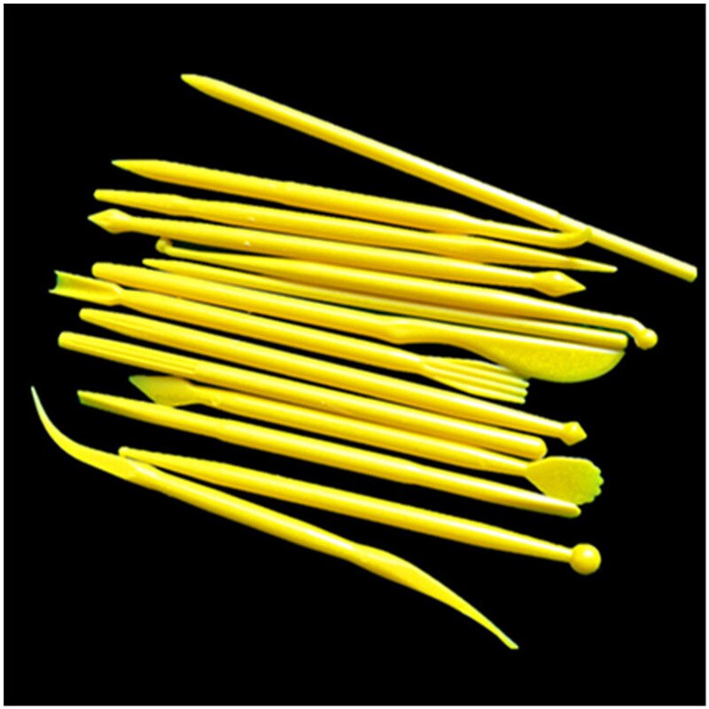 14 Stks/set Plastic Klei Beeldhouwen Set Cake Decorating Gereedschap Set Voor Vormgeven Klei Playdough Gereedschap Speelgoed Polymeer Klei Gereedschap: Yellow