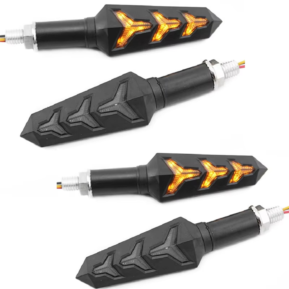 Motor LED Motor Richtingaanwijzer Vloeiende Visgraat Indicator Lichten Dagrijverlichting 12V: Zilver