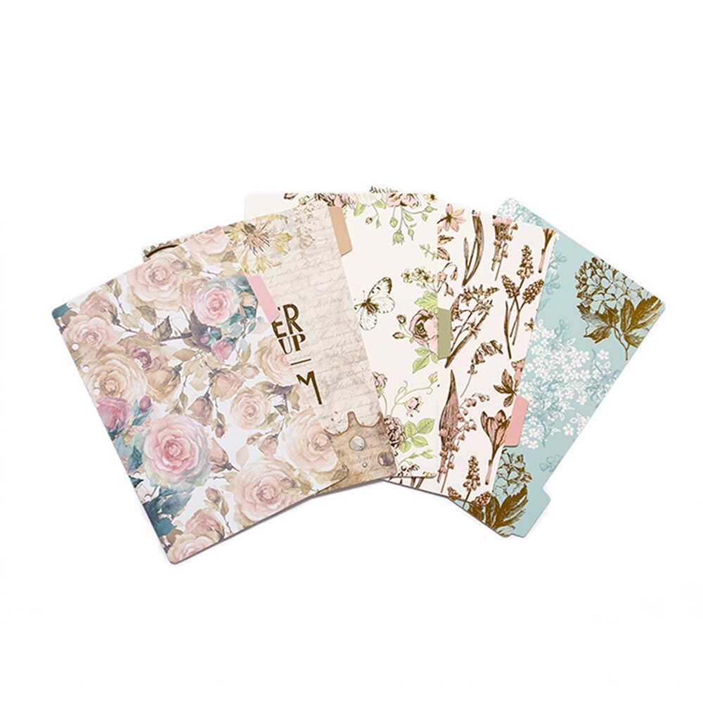 5pcs Notebook Index Pages A5 Diary Planner Dividers 6 Holes Loose Leaf Spiral Index Labels Agenda Notebook Accessories: B