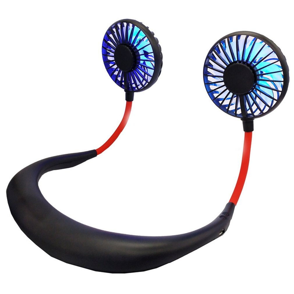 Sports Fan Neck Ring Fan Hanging Neck Lazy Aromatherapy Lantern Outdoor Mini Portable Practical Durable Fans: Green