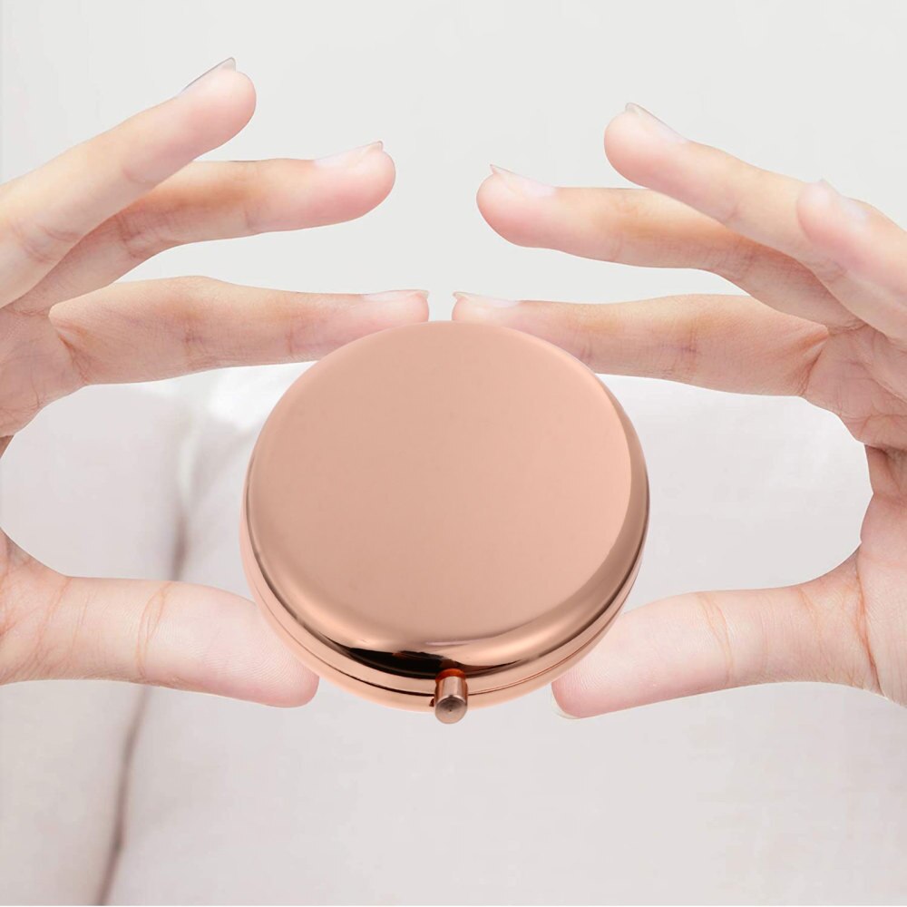 Portable Metal Makeup Mirror Handheld Mini Cosmetic Make Mirror
