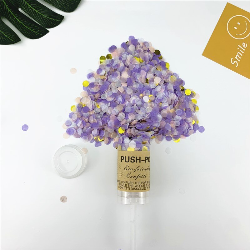 1 stücke Runde drücken-hoch Konfetti Poppers Für Hochzeit Geburtstag Jahrestag Junggeselle Braut Dusche Partei Konfetti Dekorationen: 09 Violett mischen