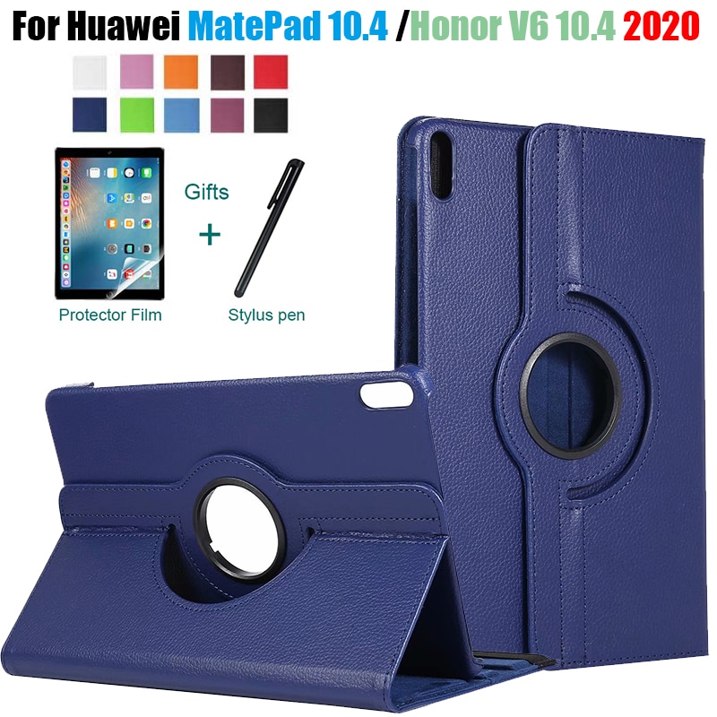 360 Degree Rotating for Huawei MatePad Mate Pad 10.4 Case BAH3-W09 BAH3-AL00 PU Leather Tablet Cover for Huawei Honor V6 Case