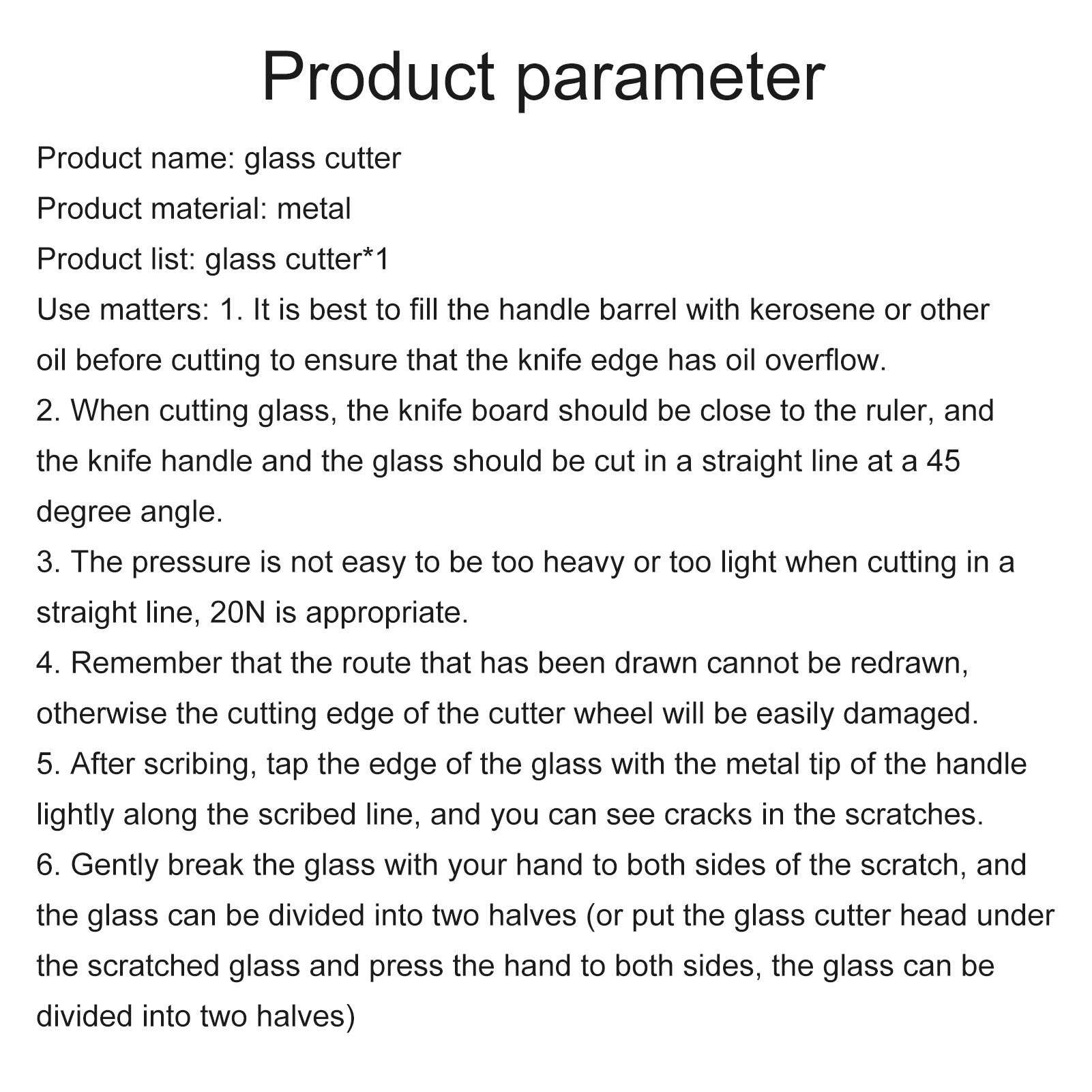 Portable 190mm Metal Glass Tile Cutter Window Craft Wearable Scroll Wheel Glass Cutter for Brick Construction Tool