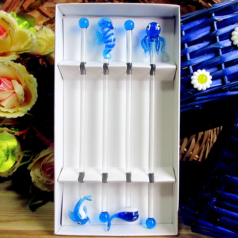 Bâtonnets pour mélanger les boissons, de statue de poisson Tropical, Cocktail, verre de vin, agitateur, bâton pour Cocktail