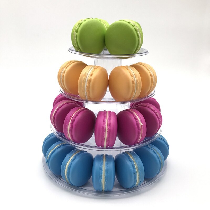 4/6 Tiers Macaron Display Stand Cupcake Tower Rack Cake Stands PVC Tray For Wedding Birthday Cake Decorating Tools Bakeware