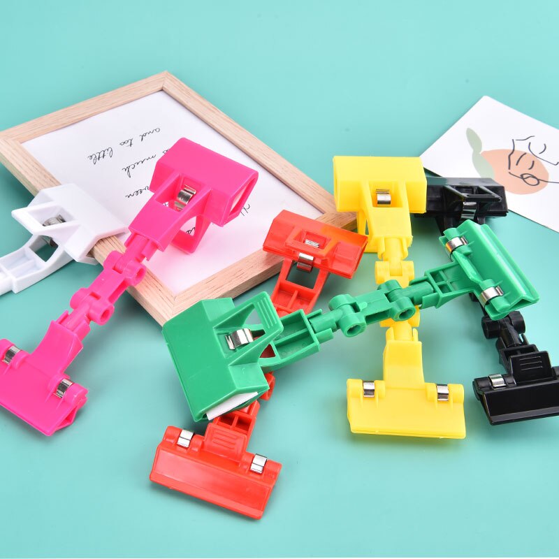 Dubbele Hoofd Draaibaar Houder Foto Schilderij Clip Kaart Display Label Houder Naam Label Rekken Supermarkt Display Stand Clips