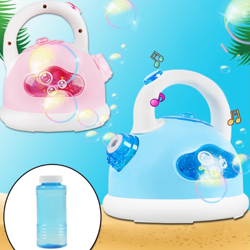 Waterkoker Bubble Machine Automatische Zeep Bubble Blower Machine Licht Muziek Grappig Outdoor Speelgoed Voor Kinderen