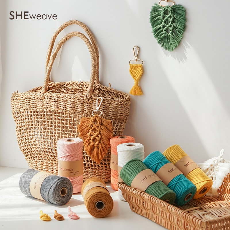 Enkele Streng Macrame Koord, Macrame Touw 3 Mm × 100 M (109yd) kleurrijke Katoenen Koord Voor Macrame Benodigdheden, Muur Opknoping