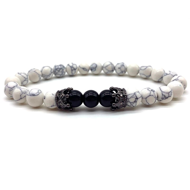 Lion Crown Bedelarmband Mannen Zirconia 8 Mm Stone Bead Armband Voor Mannen Sieraden Pulsera Hombre: 6