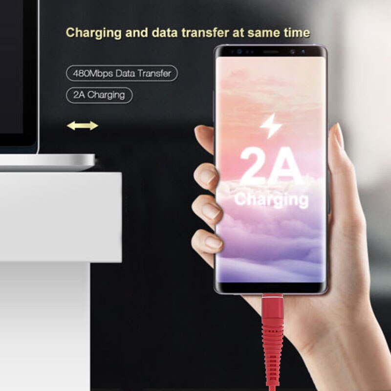 Ladekabel universal micro usb kabel nettbrett  pc 2a ladelinje datasynkroniseringskabel for samsung lade