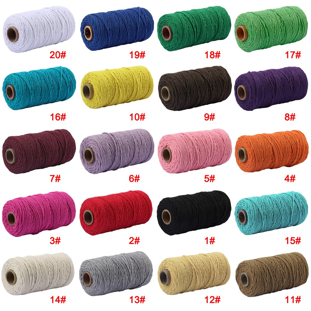 2mm Colorful Anti-Fading Cotton Rope DIY Decorative Wrapping Accessory Hand Tools PAK55