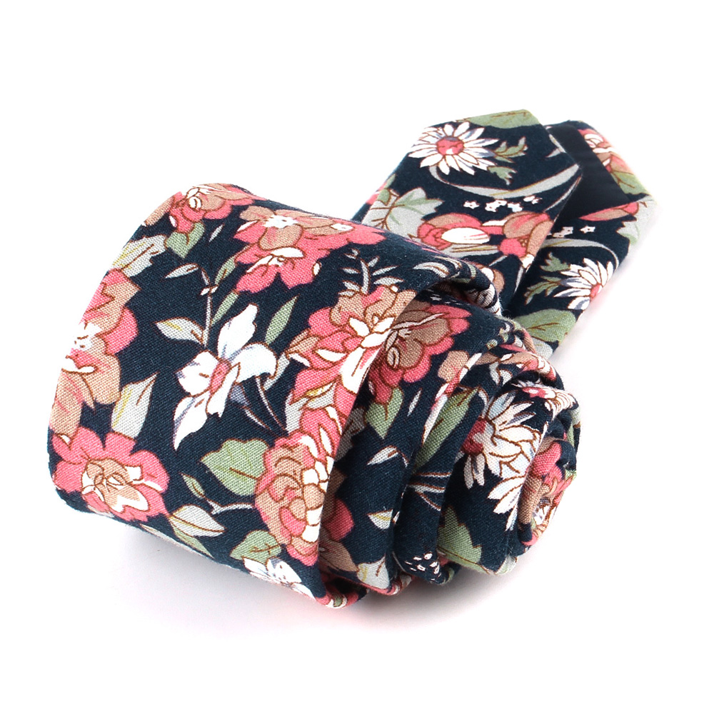 Print Skinny Neck Ties For Men Women Slim Cotton Tie For Boys Girls Suits Ties For Wedding Party Men's Necktie Gravatas