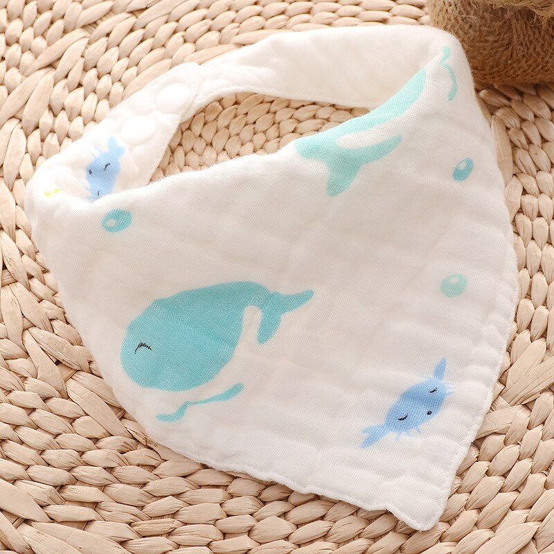 Baby Bibs 100% Natural Cotton Soft Baberos Bebe Animal Bandana Infant Smock Burp Cloth Feeding Saliva Towel