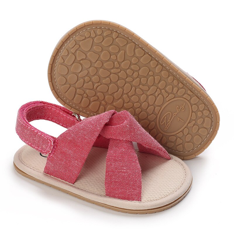 Breathable Summer Baby Girls Sandals, Toddlers Simple Style Solid Color Casual Soft Sole Shoes Newborn First Walkers 0-18M: Pink / 0-6 Months