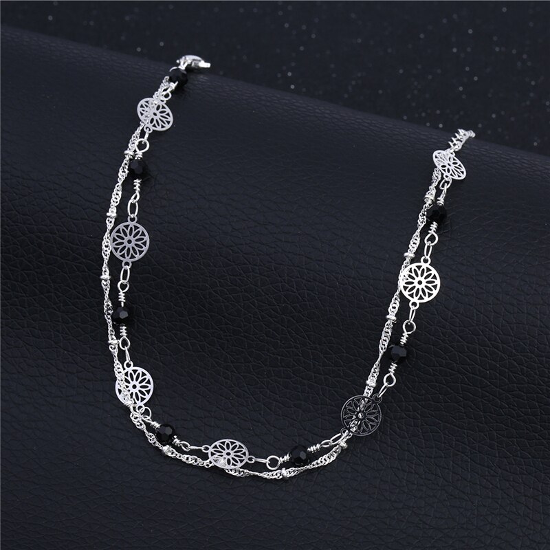 Tobillera de Plata de Ley 925 con eslabones sencillos, pulsera para tobillo, joyería para pies, cadena para pierna femenina, 1B160