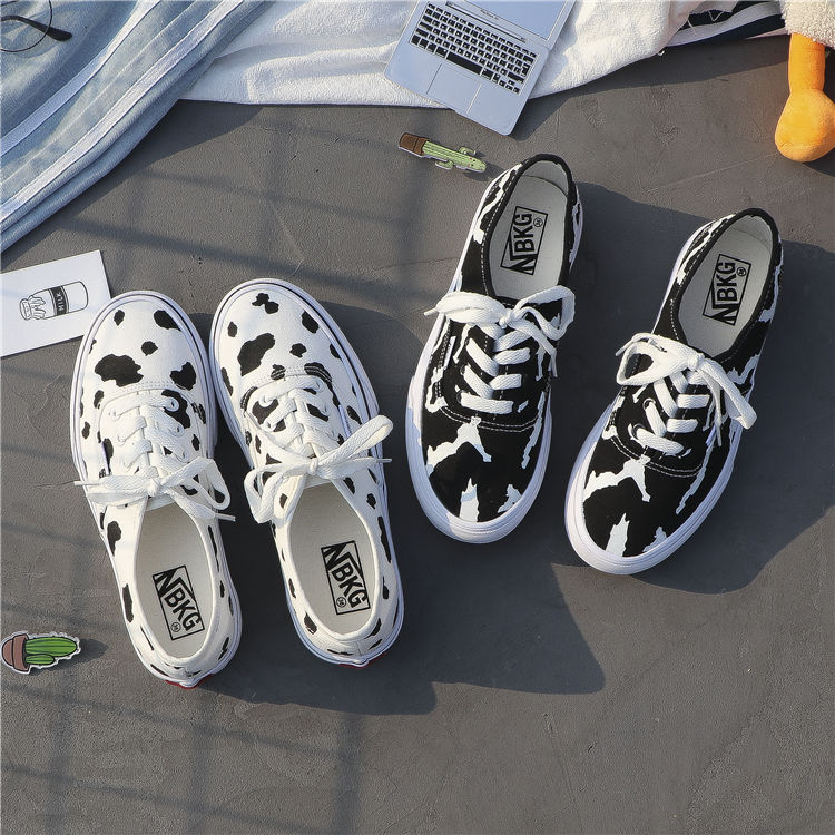Ręcznie malowane krowy brezentowych butów kobiet 2021 wiosna nowych studentów koreańskiej wersji Ulzzang Harajuku Sneakers Sneakers kobiet buty E0-07