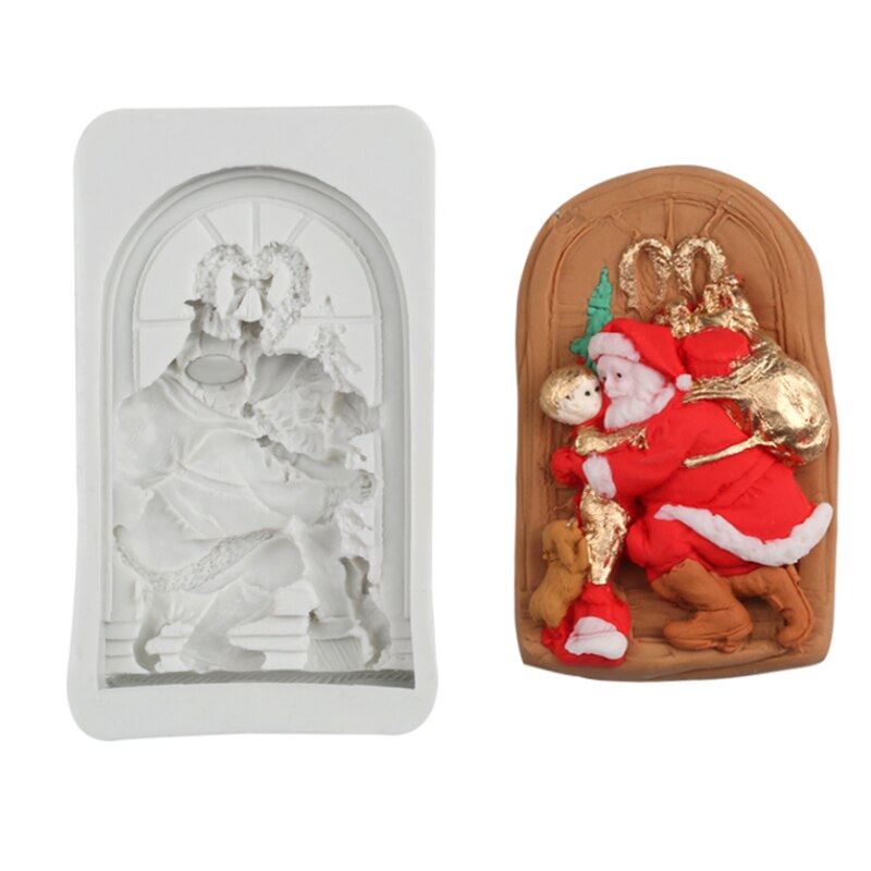 Christmas Santa Claus Molds Fondant Cakes Decor Tools Silicone Molds Sugarcraft Chocolate Baking Tools For Cakes Gumpaste Form