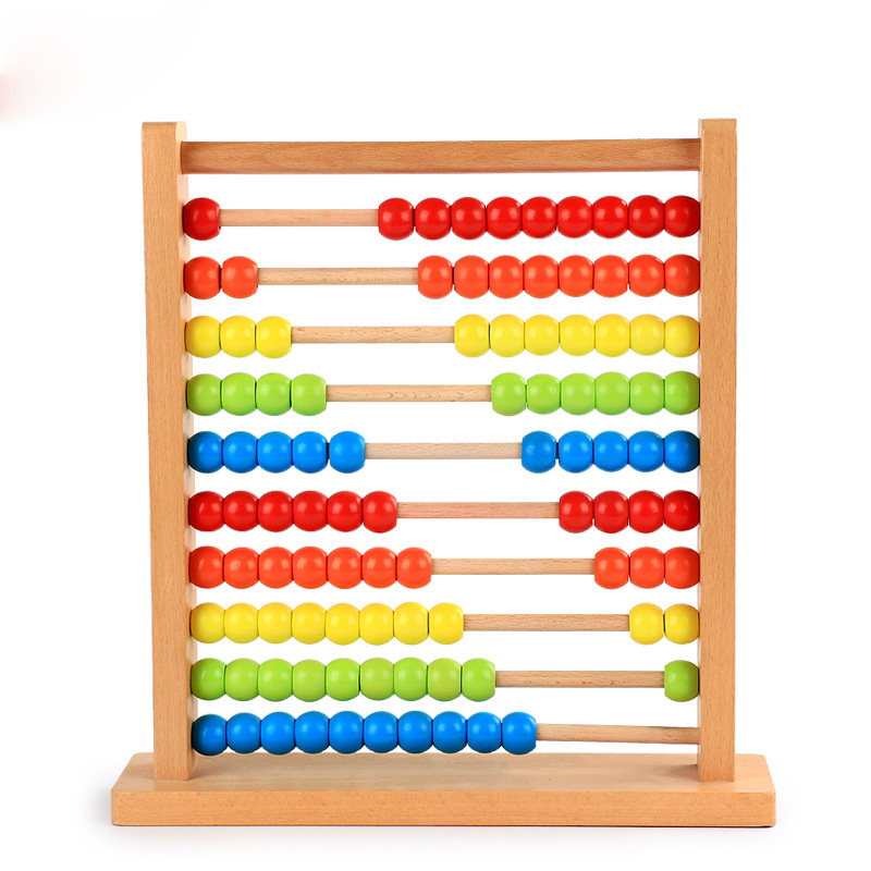 stijl kinderen pre-puzzel math houten met tien-bestand rainbow berekening farme rack speelgoed: Default Title