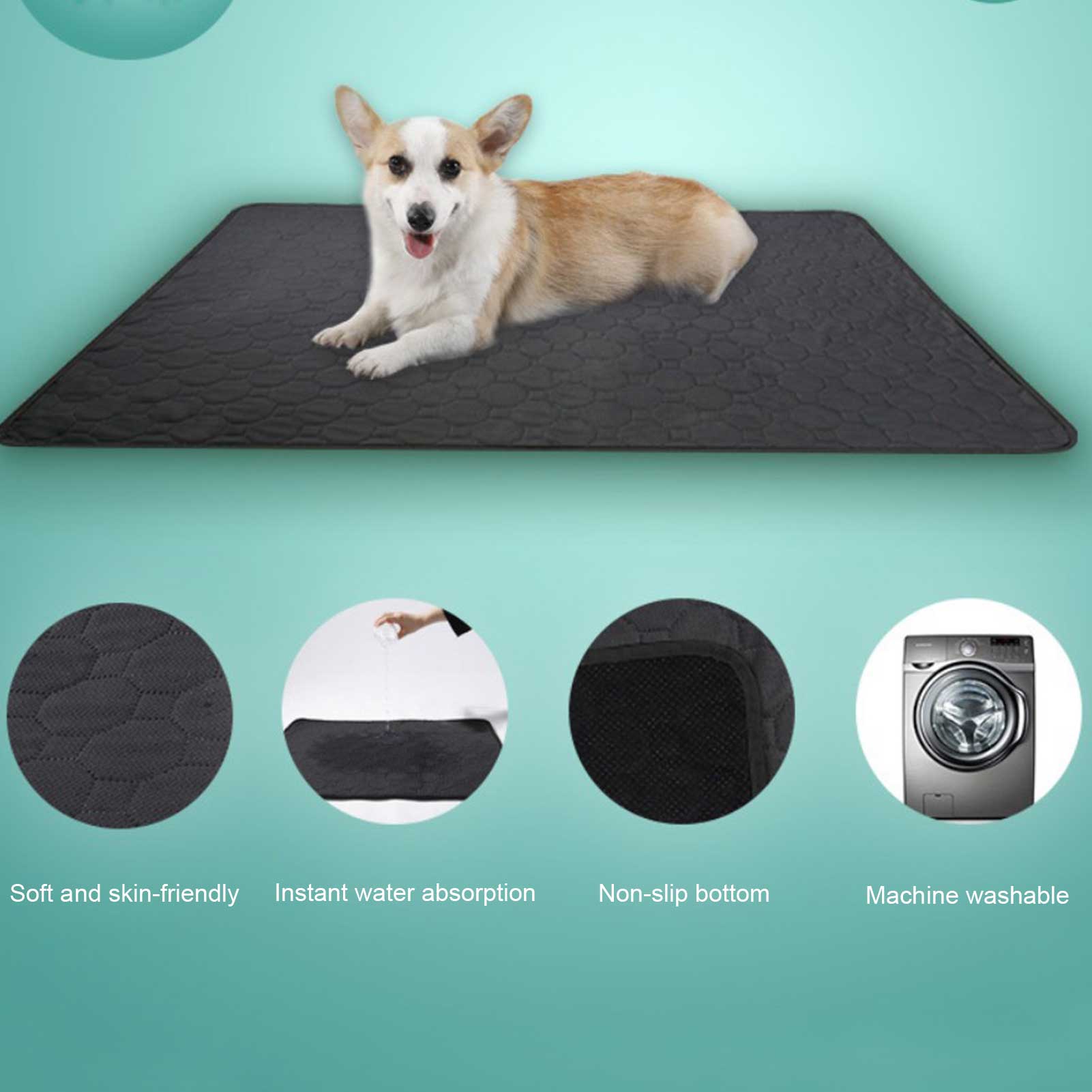Pet Pee Mats Waterproof Puppy Pee Pad Washable Dog Training Pads Highly Absorbent Reusable Dog Sleeping Mats Dog Car Seat Cover