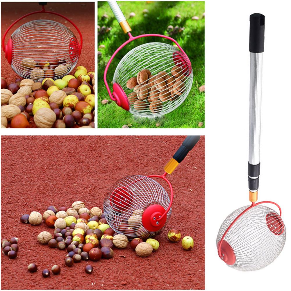 Nut Collector Portable Ball Picker Lightweight Walnut Harvester with Telescopic 18.90-41.34in Rod for Nuts Pecans Prunes Golf