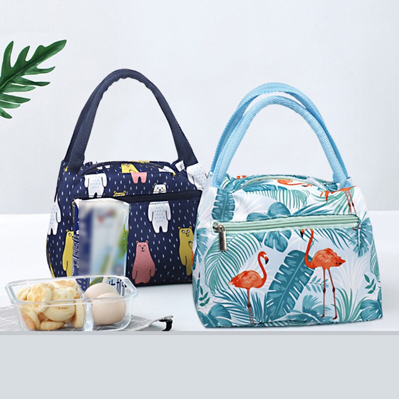 Cartoon Eenhoorn Flamingo Lunch Zakken Geïsoleerde Tote Cool Bag Kinderen Kids Voedsel Picknick Tassen School Lunchbox