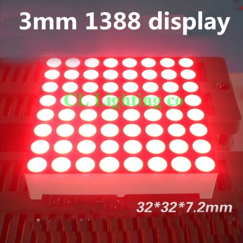 10 stks Dual dot 8x8 digitale buis 3mm LED Dot Matrix Display 32*32mm rood gemeenschappelijke Kathode LED display