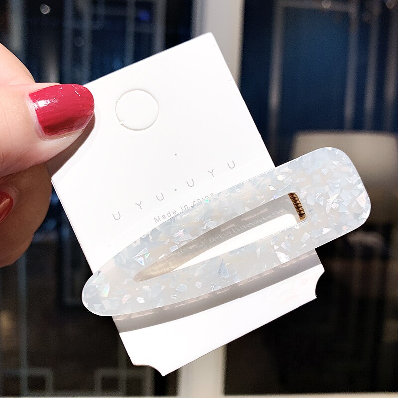 1PC Neue Frauen Mädchen Acryl Hohl Waterdrop Rechteck Haar Clips Zinn Folie Pailletten Haarnadeln Barrettes Stirnbänder Haar Zubehör: 9