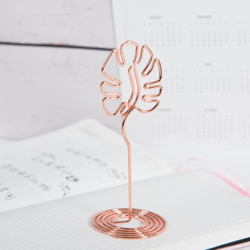 Clips con forma de dibujos animados para mensaje, Bloc de notas de hoja de tortuga, flamenco, carpeta de marcos de foto metálicos, soporte de tarjeta de escritorio para negocios en casa: 4