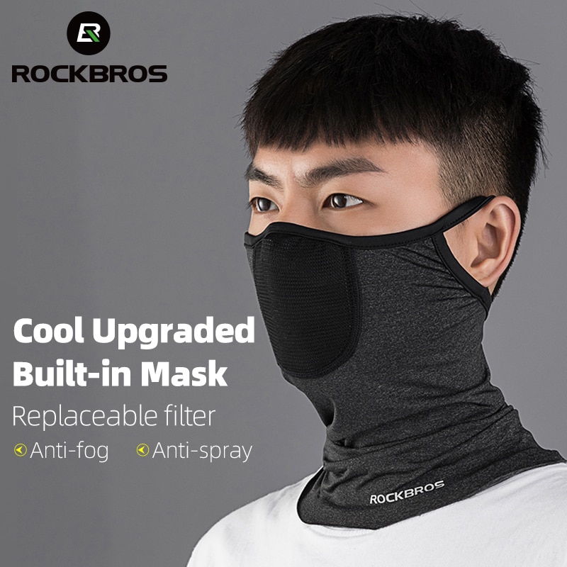 ROCKBROS Sunscreen Ice Silk Mask Anti-UV Cycling Mask For Men & Women Summer Ultra-thin Sport Half Face Mask Running Hiking Bib