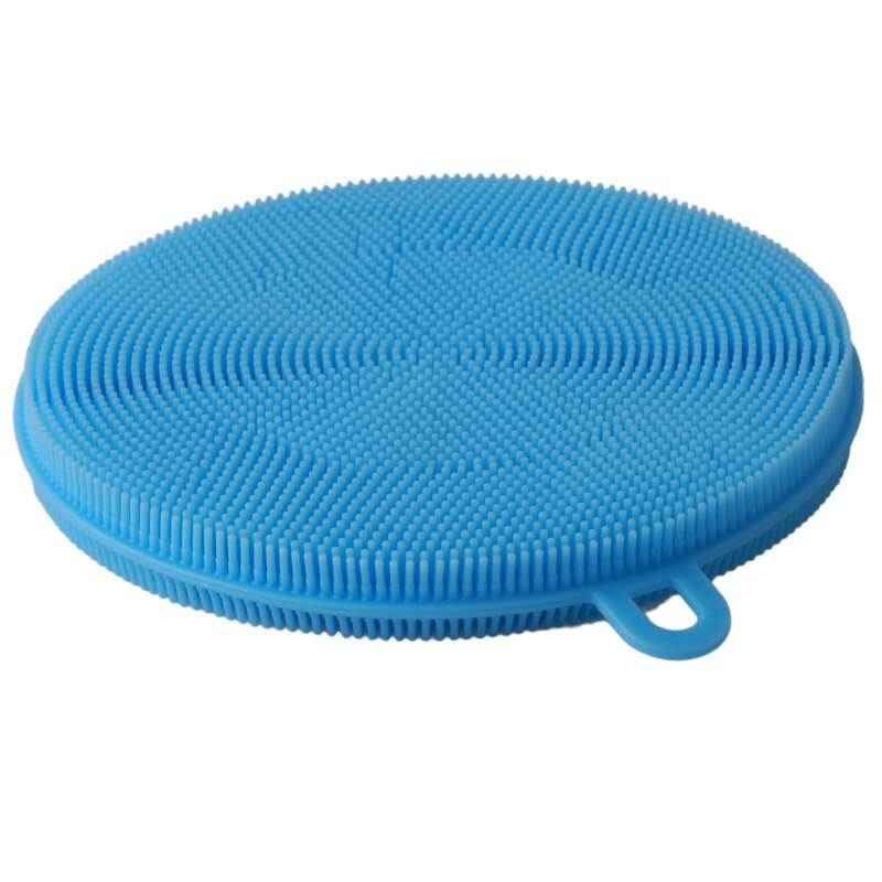 Multifunctionele magische siliconen afwasborstels, reinigingsborstels, schuursponsjes, afwasborstels, gereedschap, keukenaccessoires: Blauw