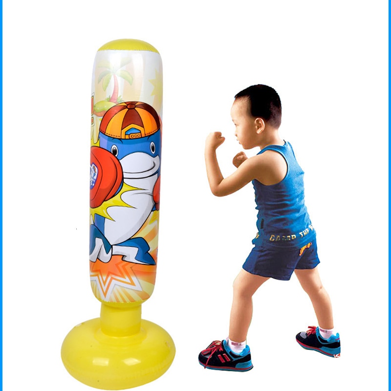 Enfant Fitness gonflable gobelet tour de frappe sac jeu de plein air sac de sable maison gymnastique boxe debout combat formation soulagement du Stress jouet