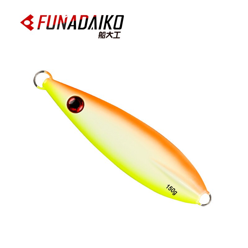 Funadaiko bly jig metal jig 150g 200g 300g 400g kunstige agn fiskeri lokke langsom jig jigning lokke langsom metal jig fiske jig: Glød / 150g