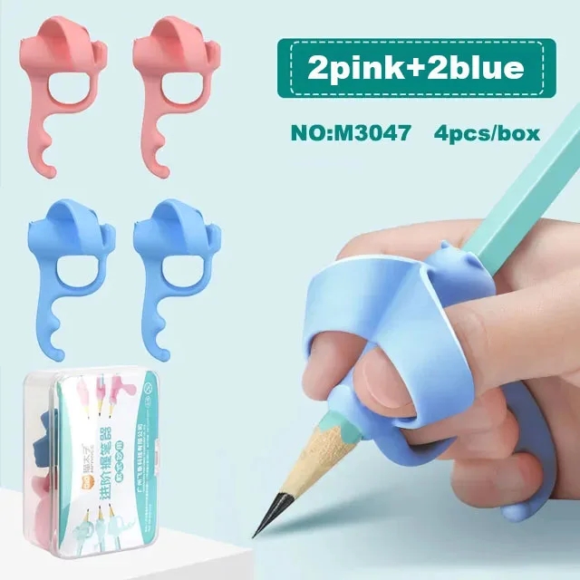 Kinder Potlood Grepen Voor Kinderen Handschrift Training Houding Correctie Penhouder Zachte Siliconen Homeschool Benodigdheden Voor Beginners: Roze