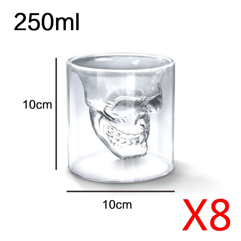 Heat Resistant Double Wall Tea Glass Cup Beer Coffee Cup Set Handmade Healthy Beverage Glasses Transparent Drink: 250ml B 8pcs