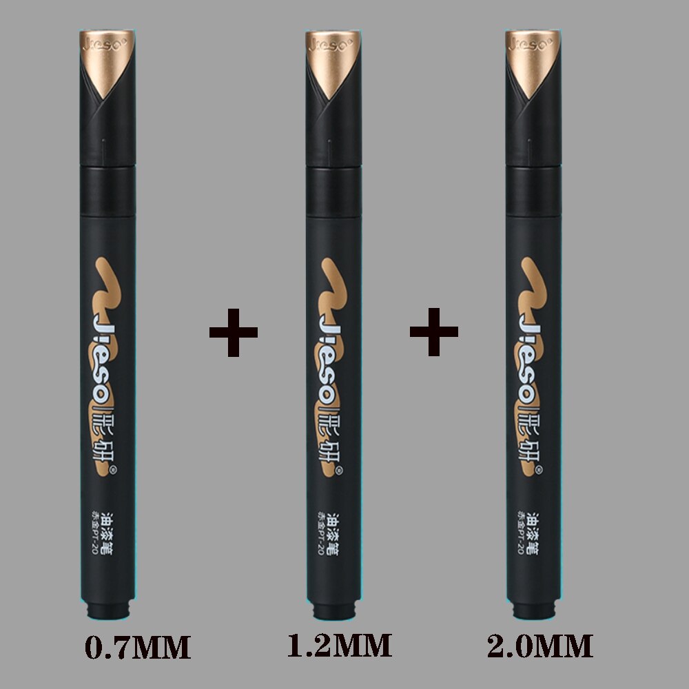 Galvanik Spiegel Silber Farbe Stift Hand-reparatur Chrom-überzogene Metall Wasserdichte Reifen Keramik berühren-hoch Farbe 1mm/2mm Feder: Weiß-0.7-1.2-2MM