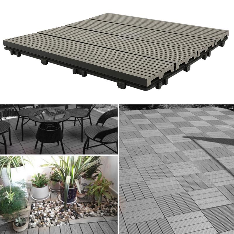 11 stücke zusammengesetzt Garten Boden Bord Holz Boden Textur Holz Fliesen Terrasse Fliesen Boden Fliesen Terrasse Abdeckt Balkon Boden HWC