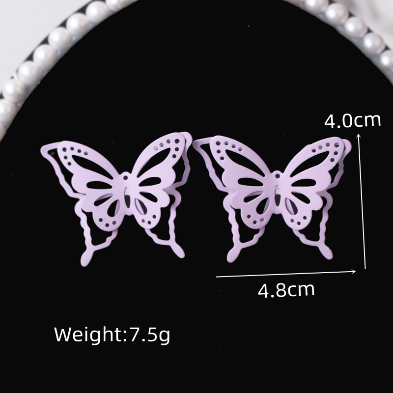 Pendientes colgantes geométricos de mariposa y flor púrpura para mujer, Margarita, corazón, redondo, cuadrado, Brincos, joyería de boda dulce