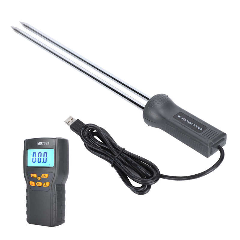 Moisture Meter with Long Probe Digital Grain Wheat Rice Corn Moisture Measurement Tool