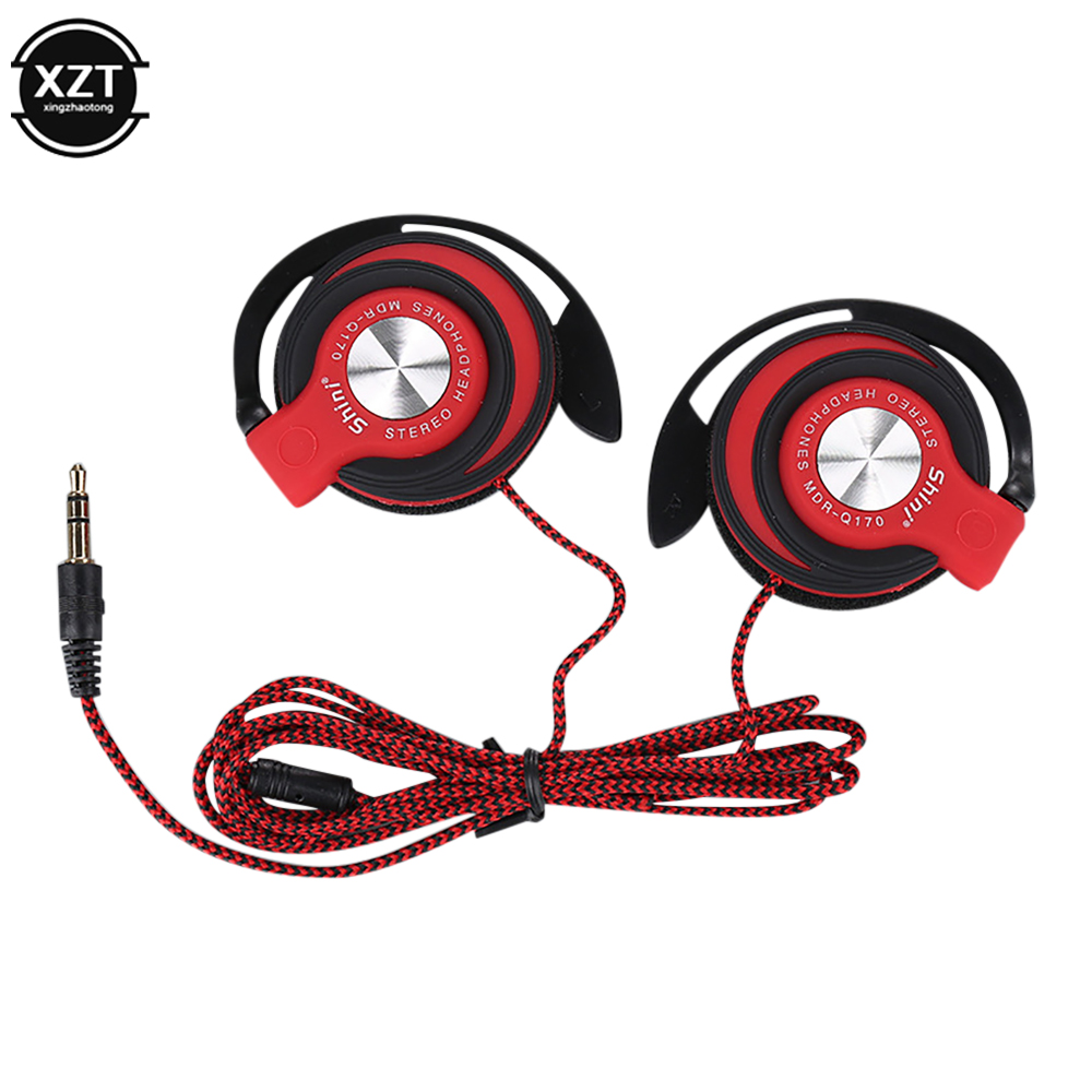 3.5Mm Wired Hoofdtelefoon Hifi Zware Bas Headset Over-Ear Verstelbare Oorhaak Koptelefoon Muziek Oortelefoon Voor Telefoon: Rood