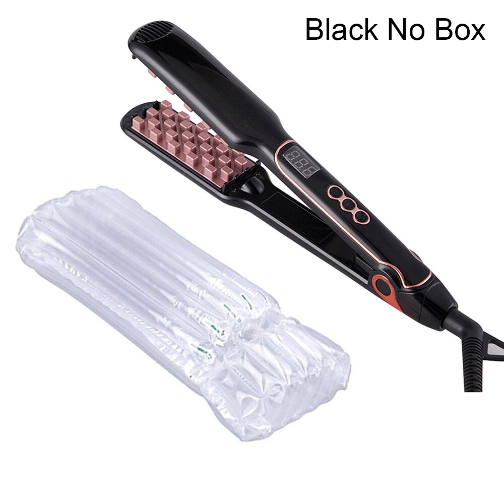 Flache Eisen Haarglätter Haar Volumizing Eisen Begradigung Keramik Haar Curler Eisstockschießen Bügeleisen Zangen Gut Haar Crimper: Schwarz Nein Kasten / AU