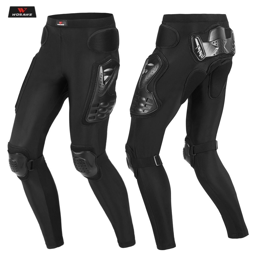 WOSAWE Motorcycle Motocross Pants Long Armor Motorcycle Pants Ski Skating Cycling Motocross Protective Gear Hip Protector