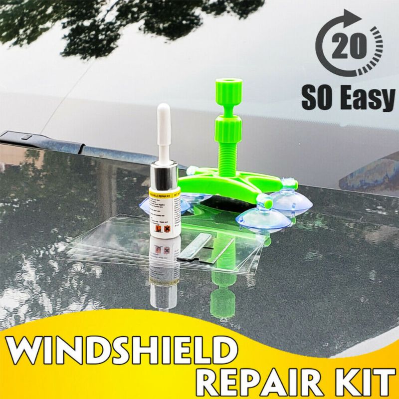 Windschutzscheibe Auto Fenster Glas Riss Reparatur Kleber Bausatz schnell Fix DIY Auto Windschutz E7CA