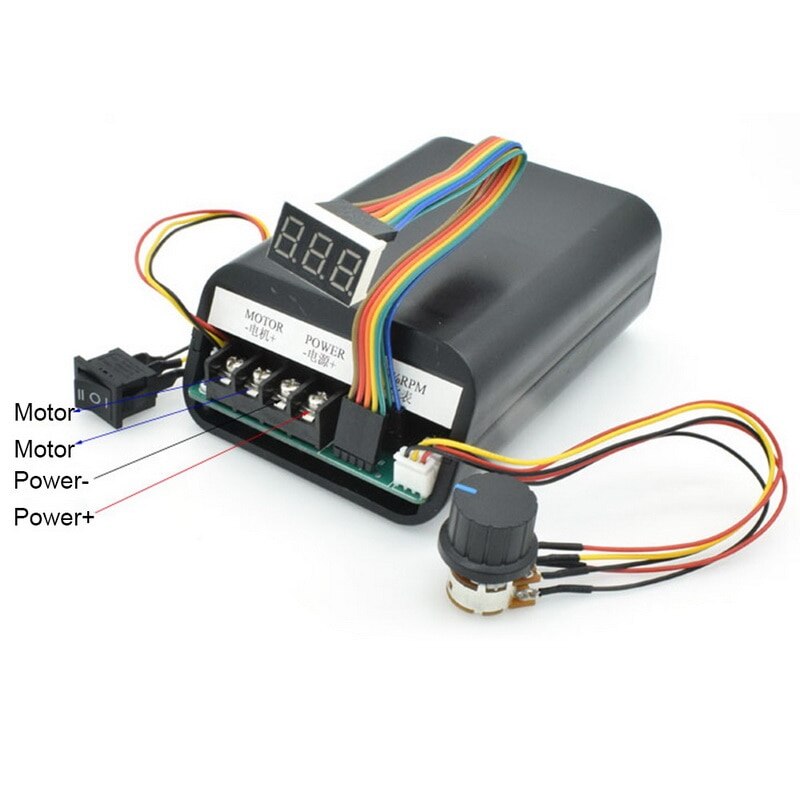 PWM dc motor speed controller max 60A CW CCW digital display 0~100% adjustable drive module Input 10V~55V