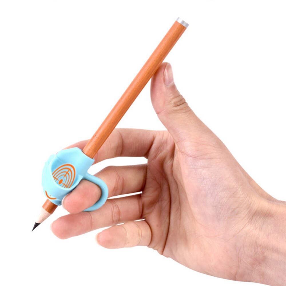6 stk to-finger penneholder silikon baby læring skrivekorreksjon verktøy barn øve penn hjelpe grep holdning for student skriving