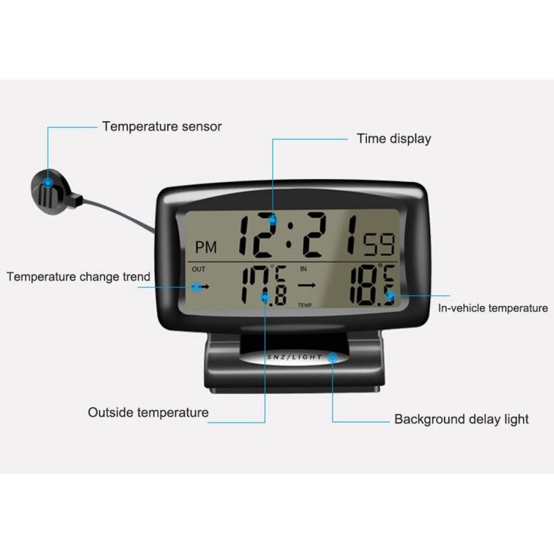 Autozubehör Elektronik Interne und Externe Dual-Temperatur Autouhr