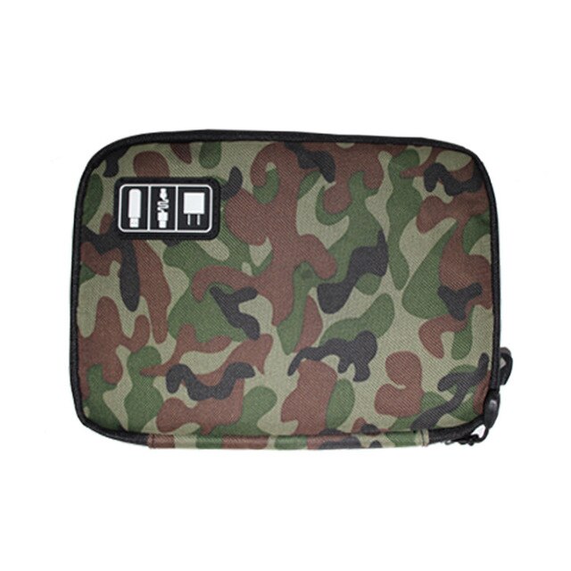 OLAGB High Grade Nylon Waterproof Travel Electronics Accessories Organiser Bag Case for Chargers Cables etc,Accessories Bag: Camouflage green1