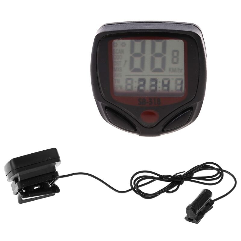 Waterproof 15 Function LCD Bike Bicycle Odometer Speedometer Cycling Speed Meter