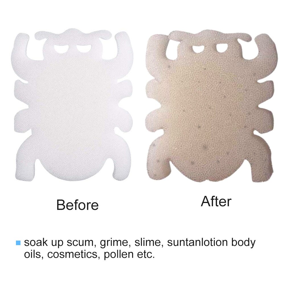 10Pcs Swimming Pool White Floating Spa Sponge Spider Oil Absorbing Float Sponge Tub Skimmer Scum Absorber with 50 Test Paper